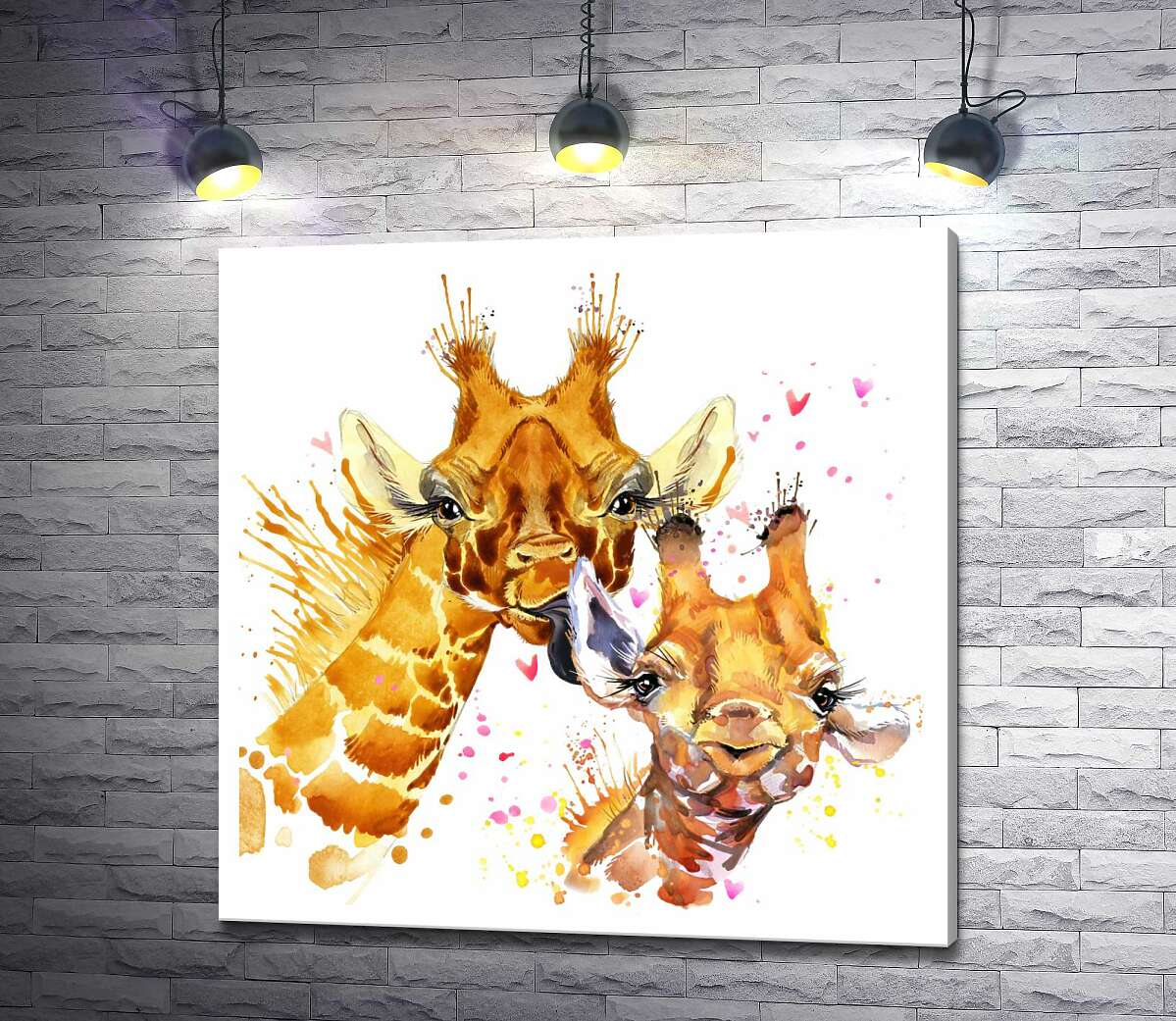картина Два влюбленных жирафа