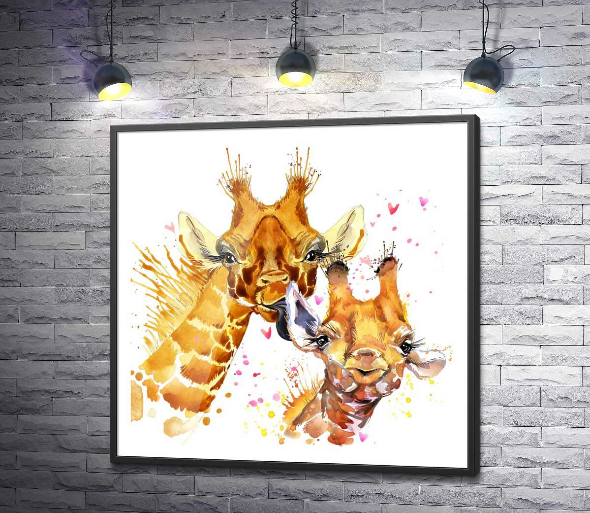 постер Дві закоханих жирафи