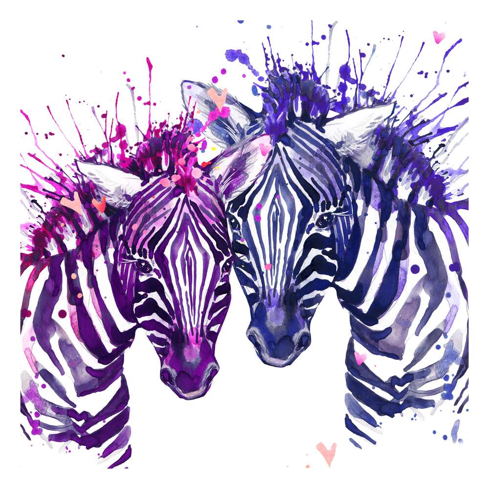 картина-постер Фиолетово-розовые оттенки полос зебр