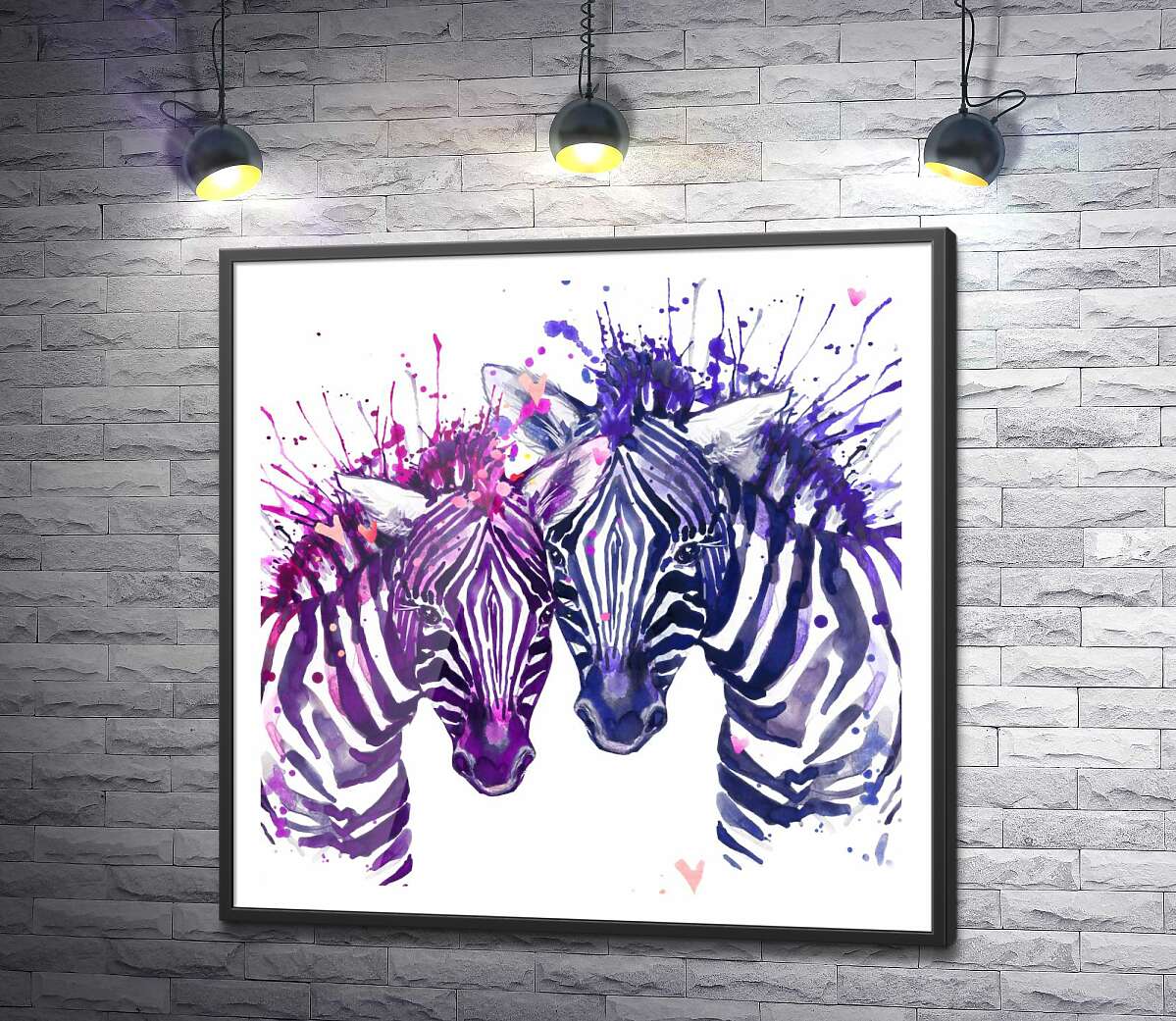постер Фиолетово-розовые оттенки полос зебр
