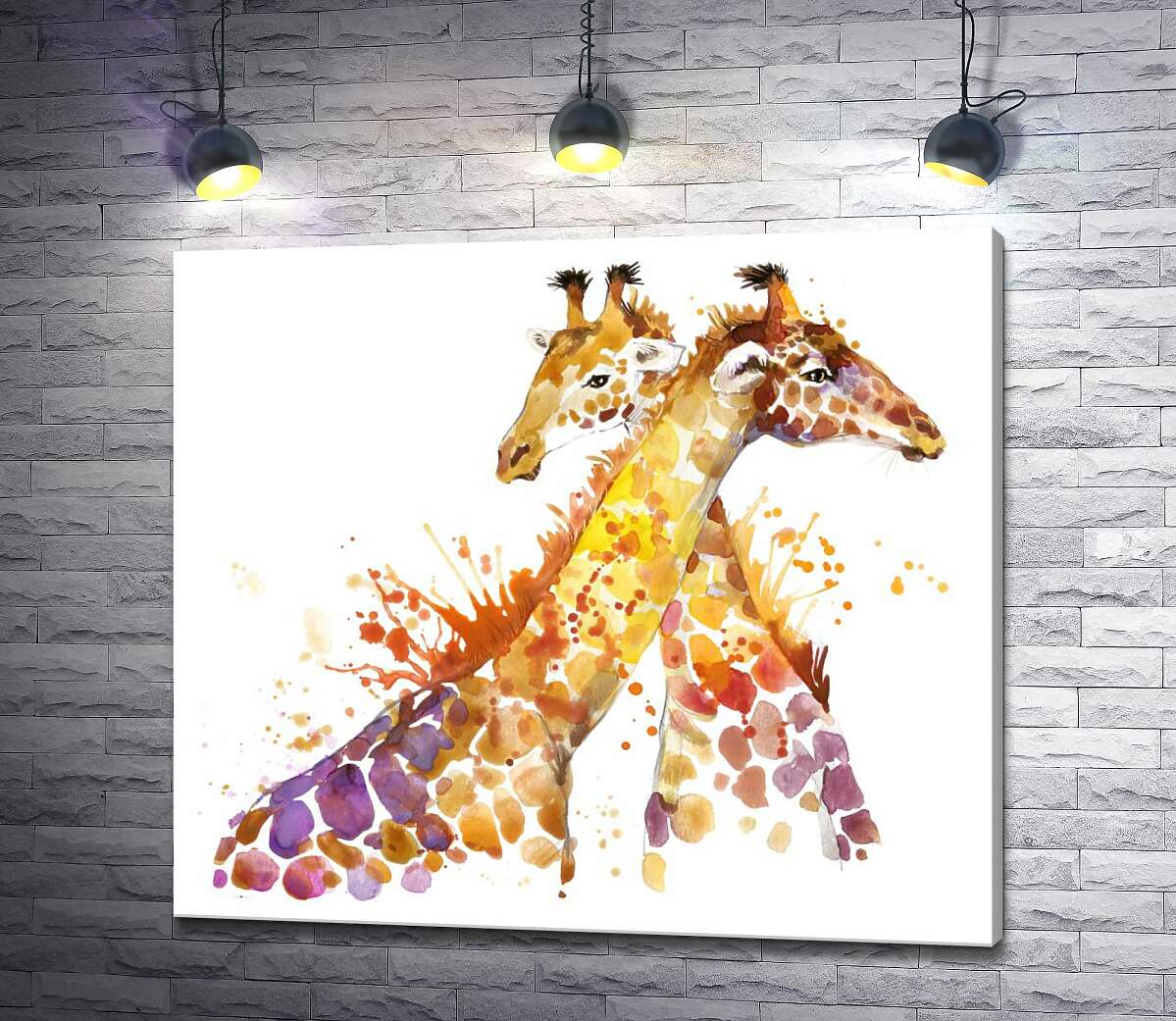 картина Рыжие жирафы обнимаются
