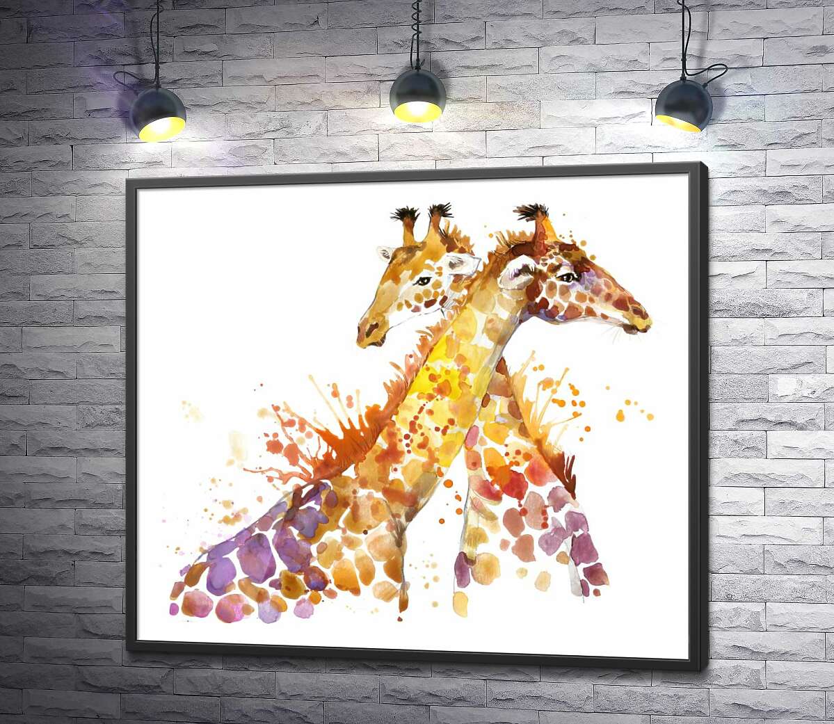 постер Рыжие жирафы обнимаются