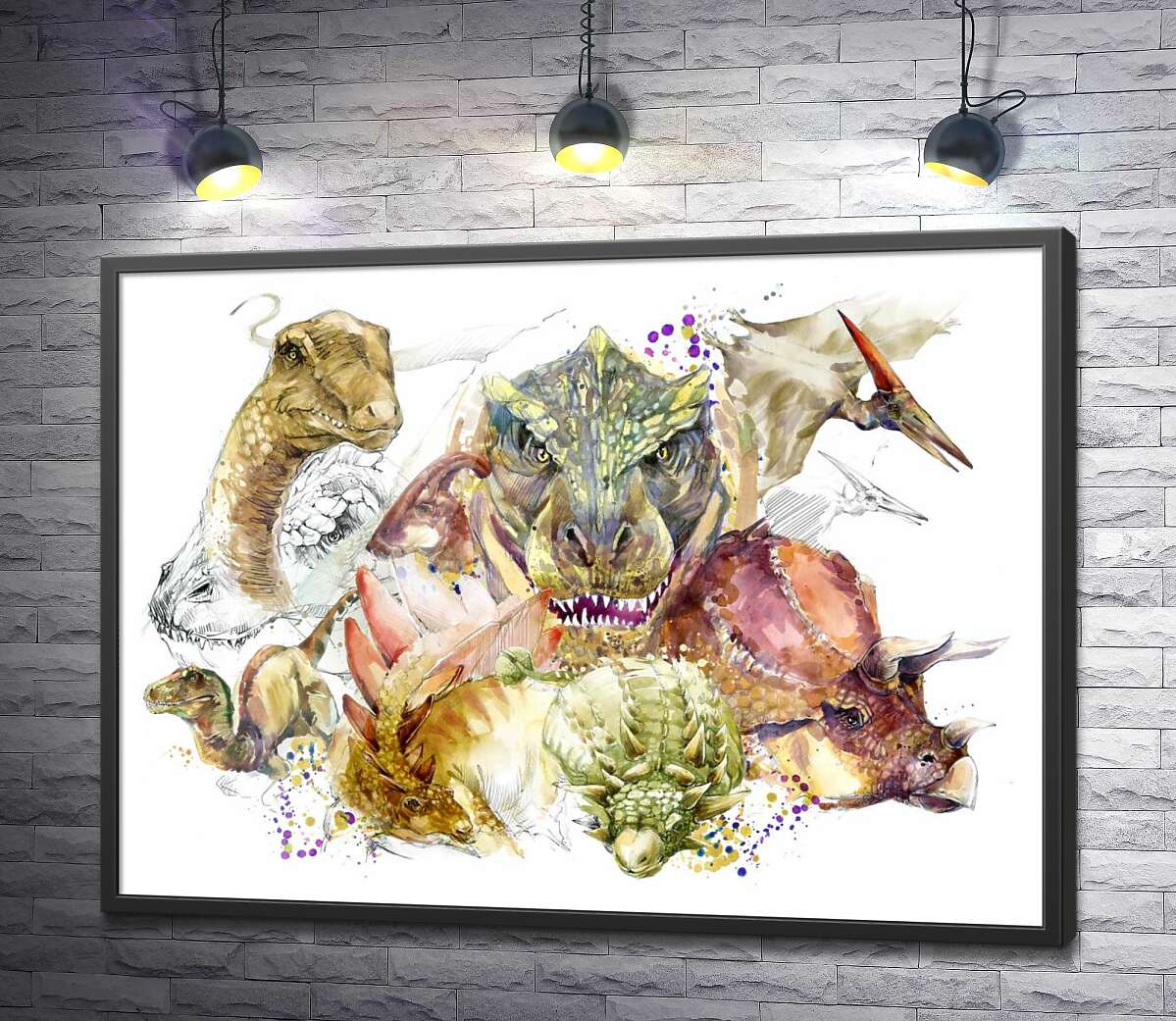 постер Группа доисторических динозавров