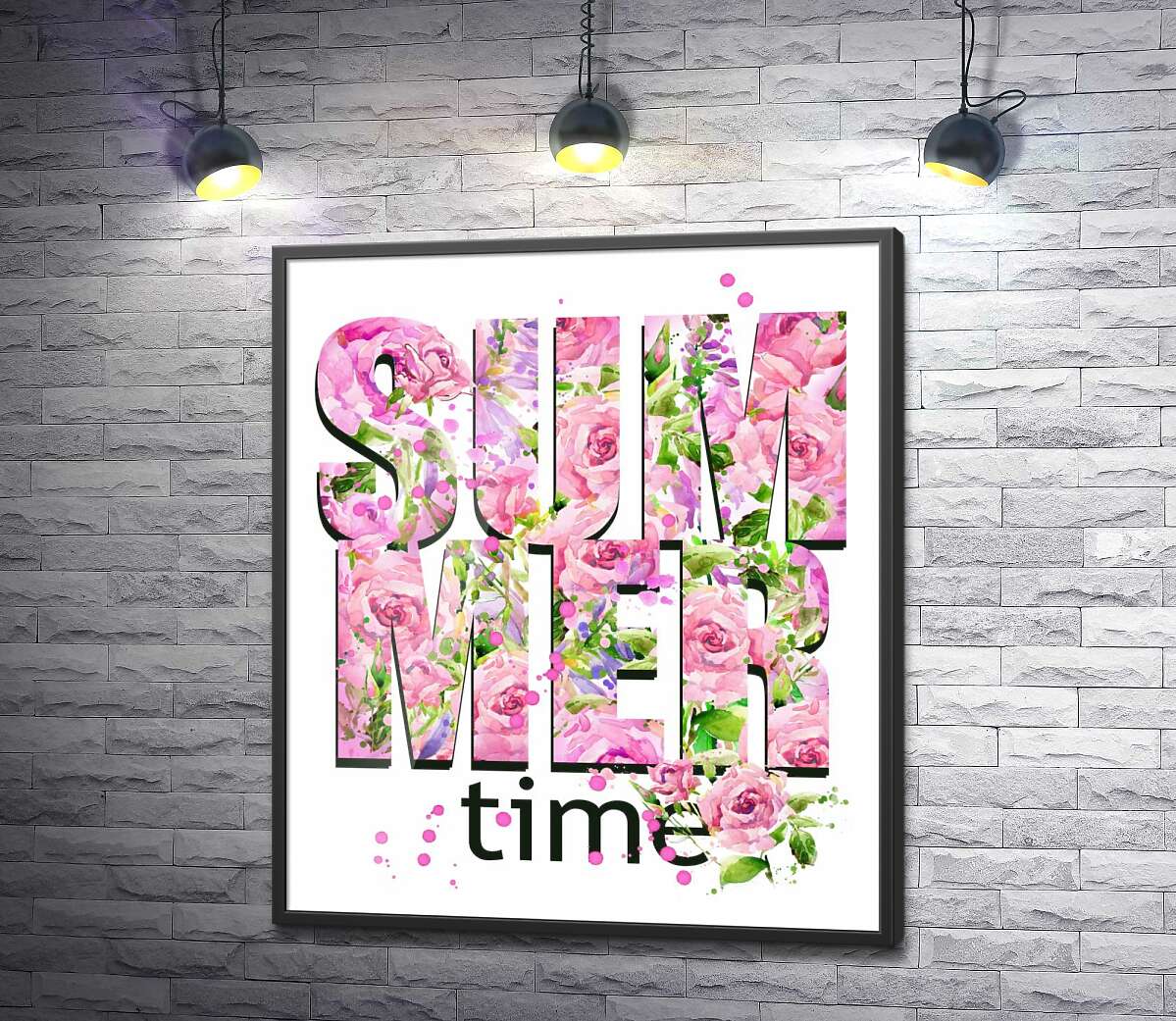 постер Трояндовий візерунок напису "summertime"