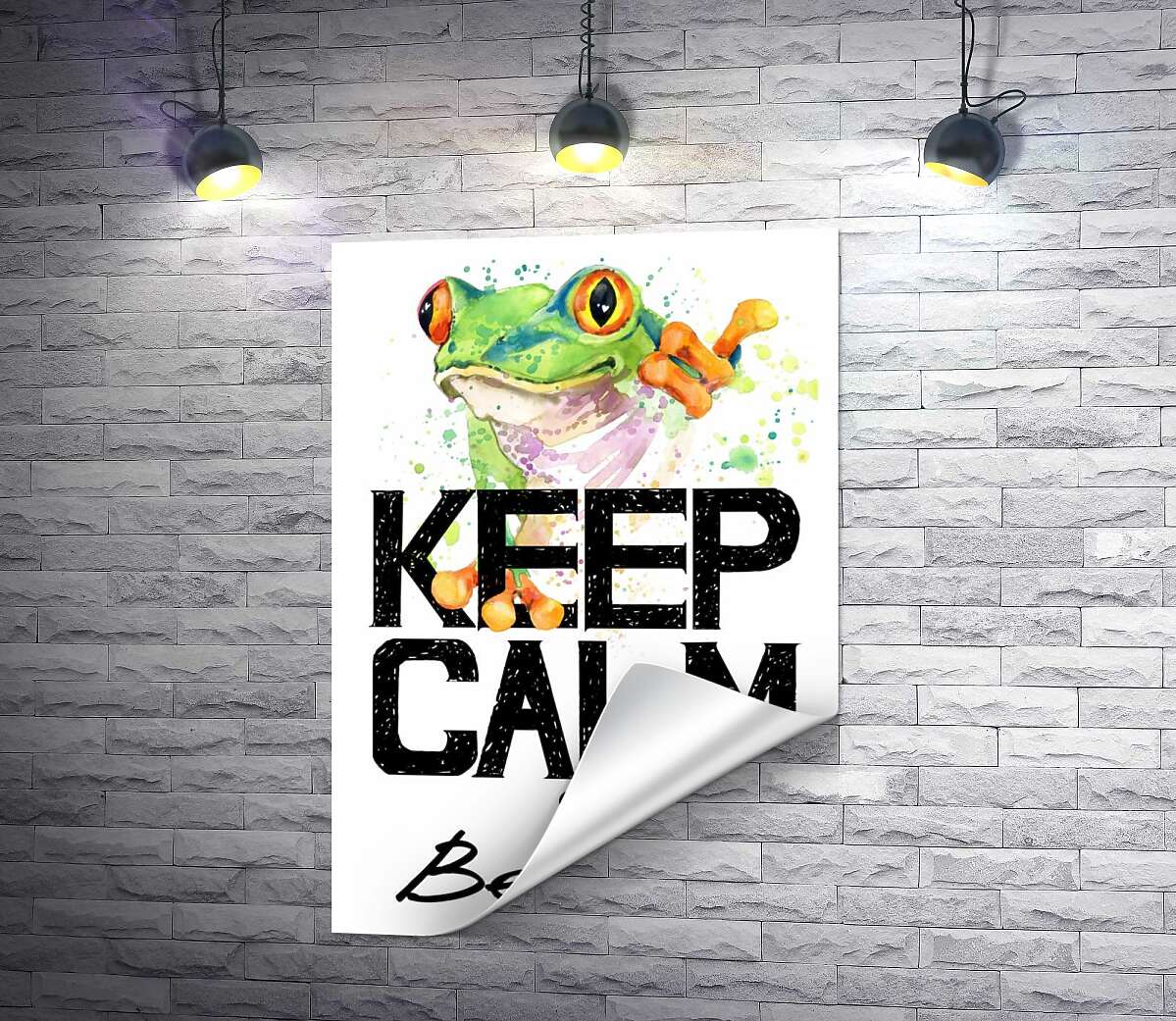друк Деревна жаба за написом "keep calm and be cool"