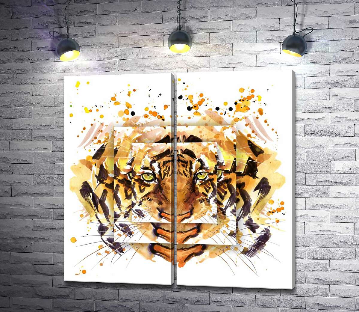 модульная картина Взгляд тигра удаляется