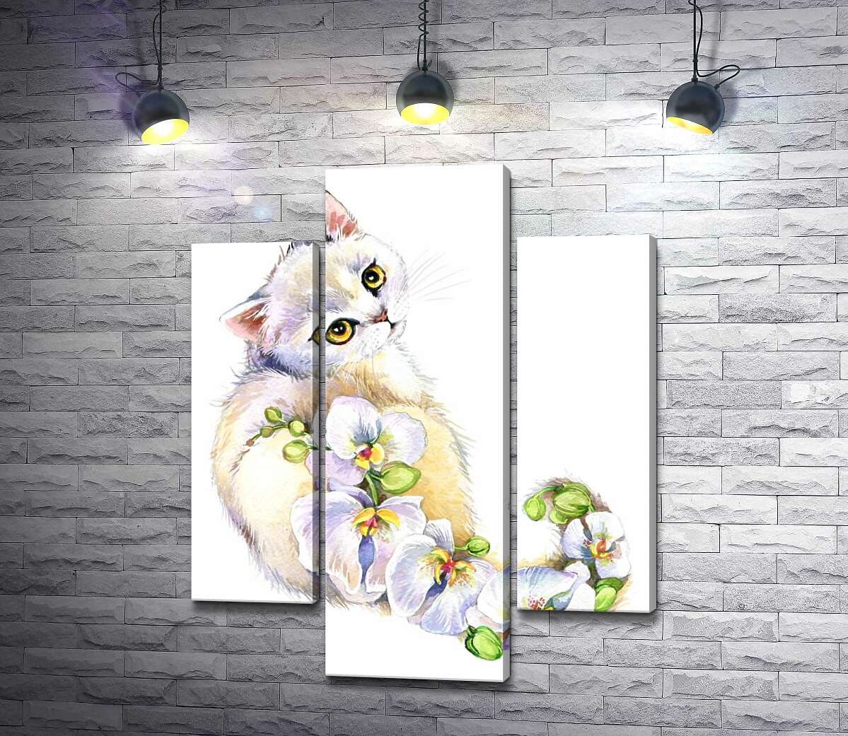 модульная картина Орхидейный хвост белой кошки (Модуль №10)