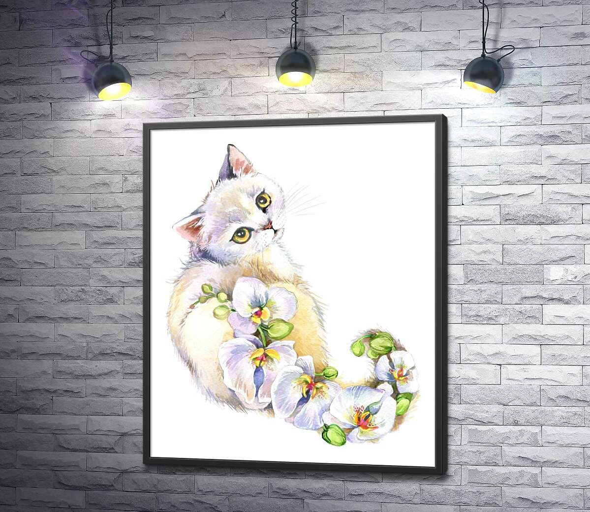 постер Орхідейний хвіст білої кішки