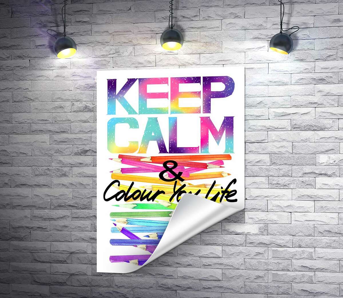 друк Веселкові олівці з написом "keep calm and colour your life"
