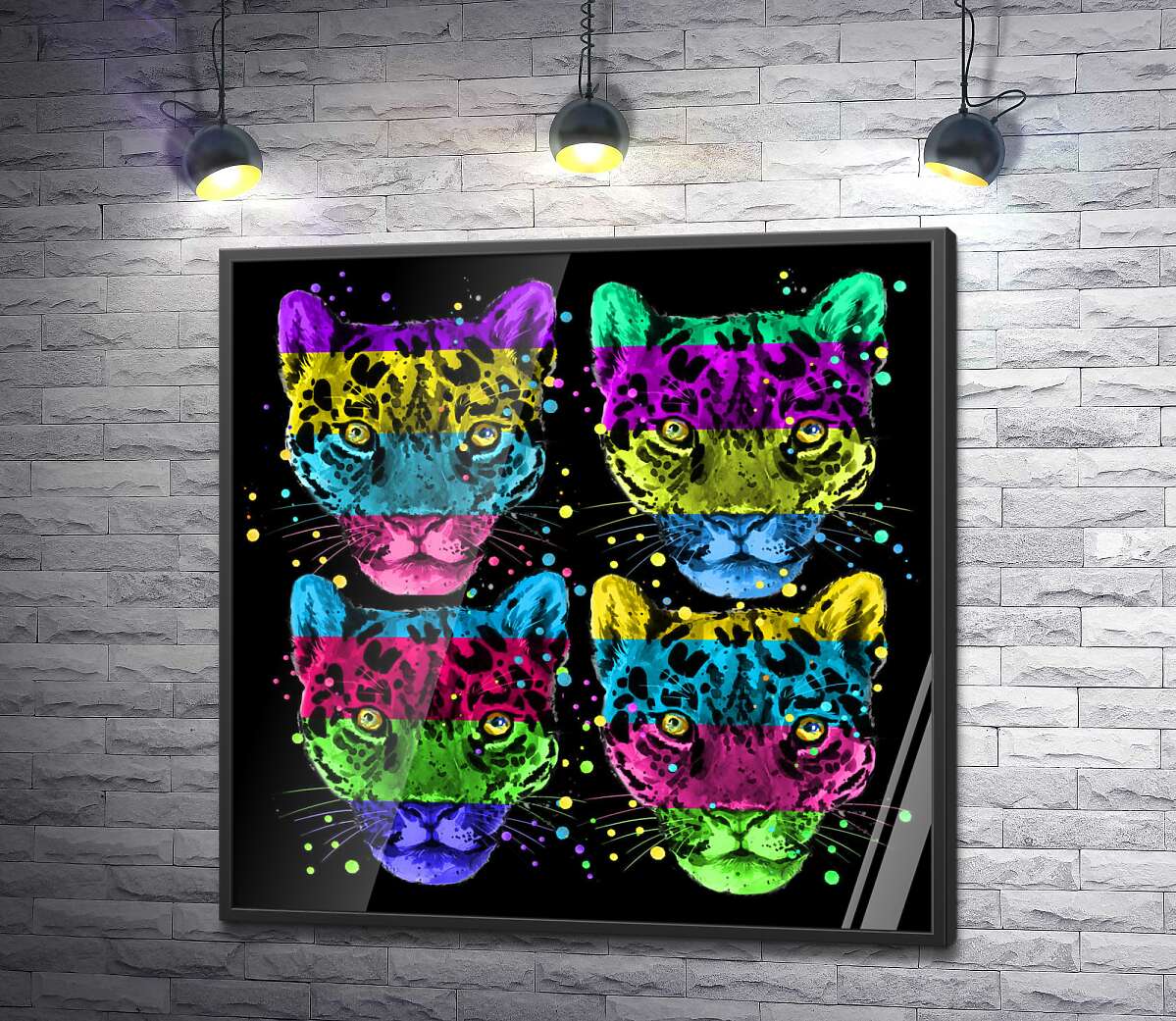постер Яркий поп-арт с гепардом