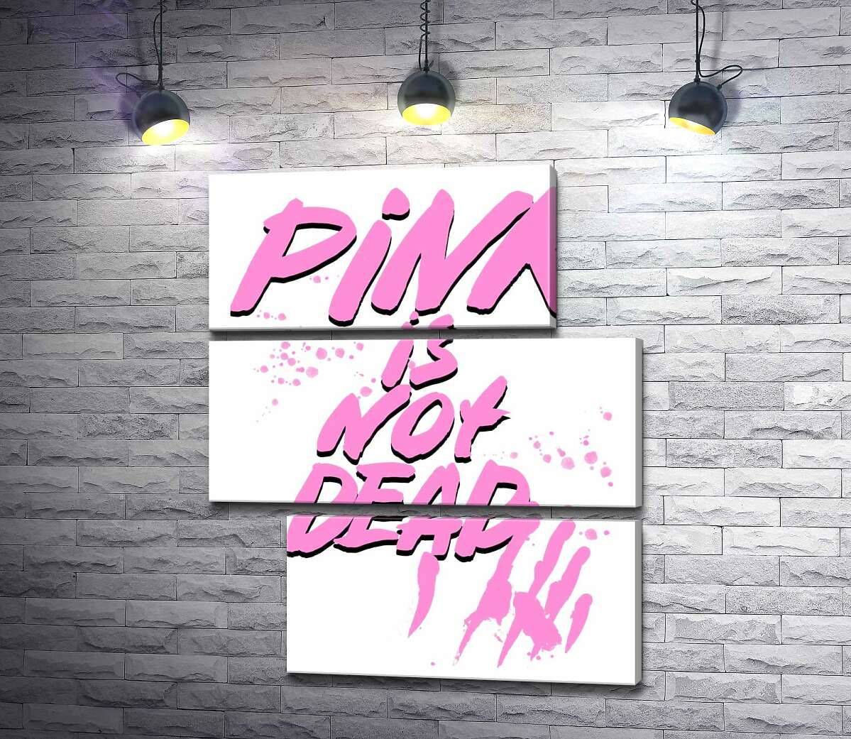 модульная картина Провоцирующая надпись "pink is not dead" (Модуль №16)
