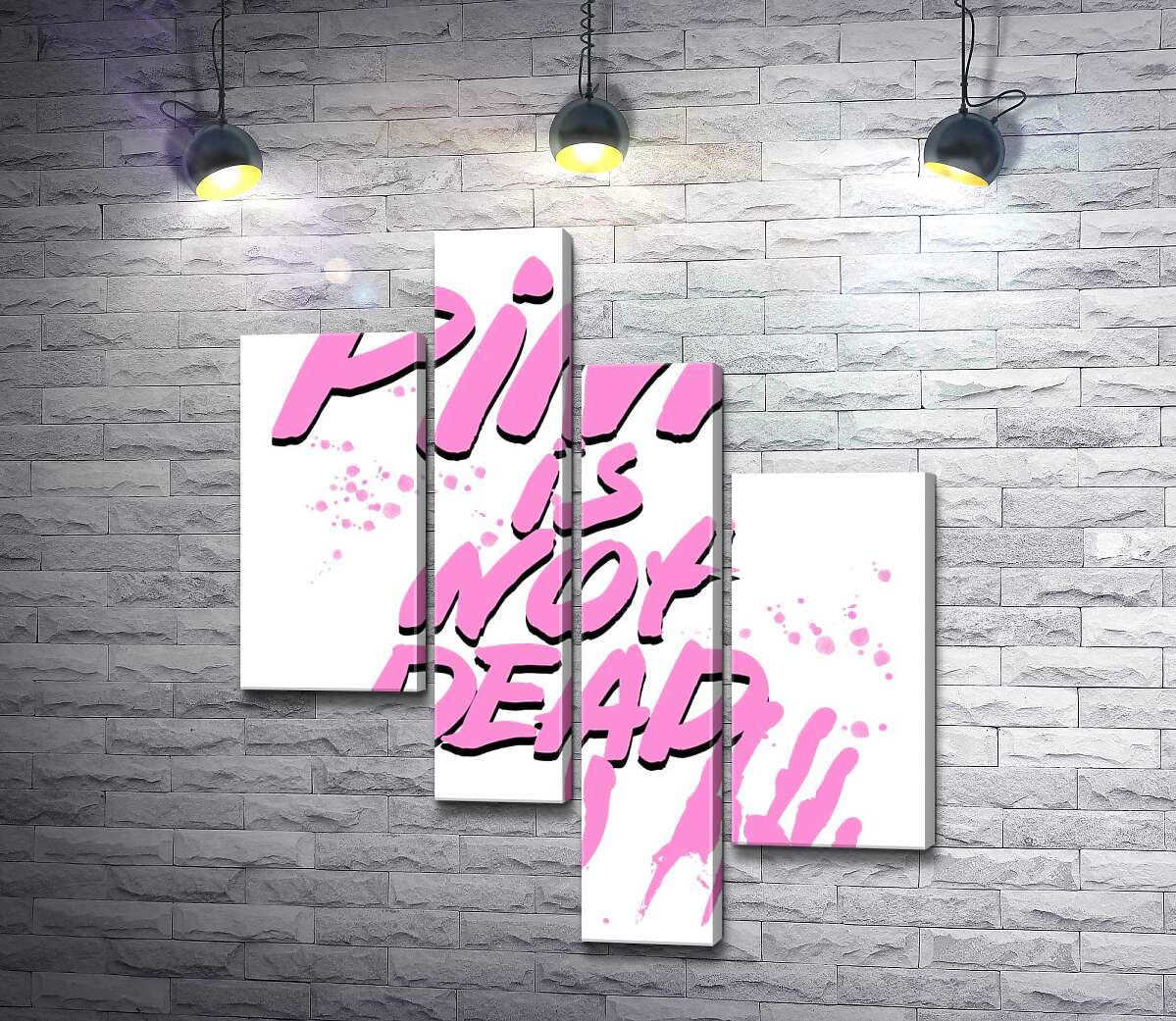 модульная картина Провоцирующая надпись "pink is not dead" (Модуль №21)