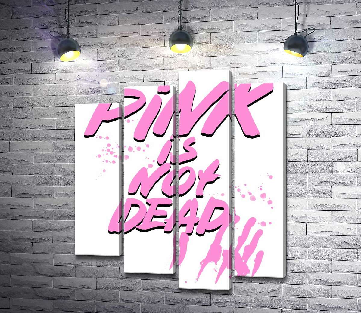 модульная картина Провоцирующая надпись "pink is not dead" (Модуль №3)