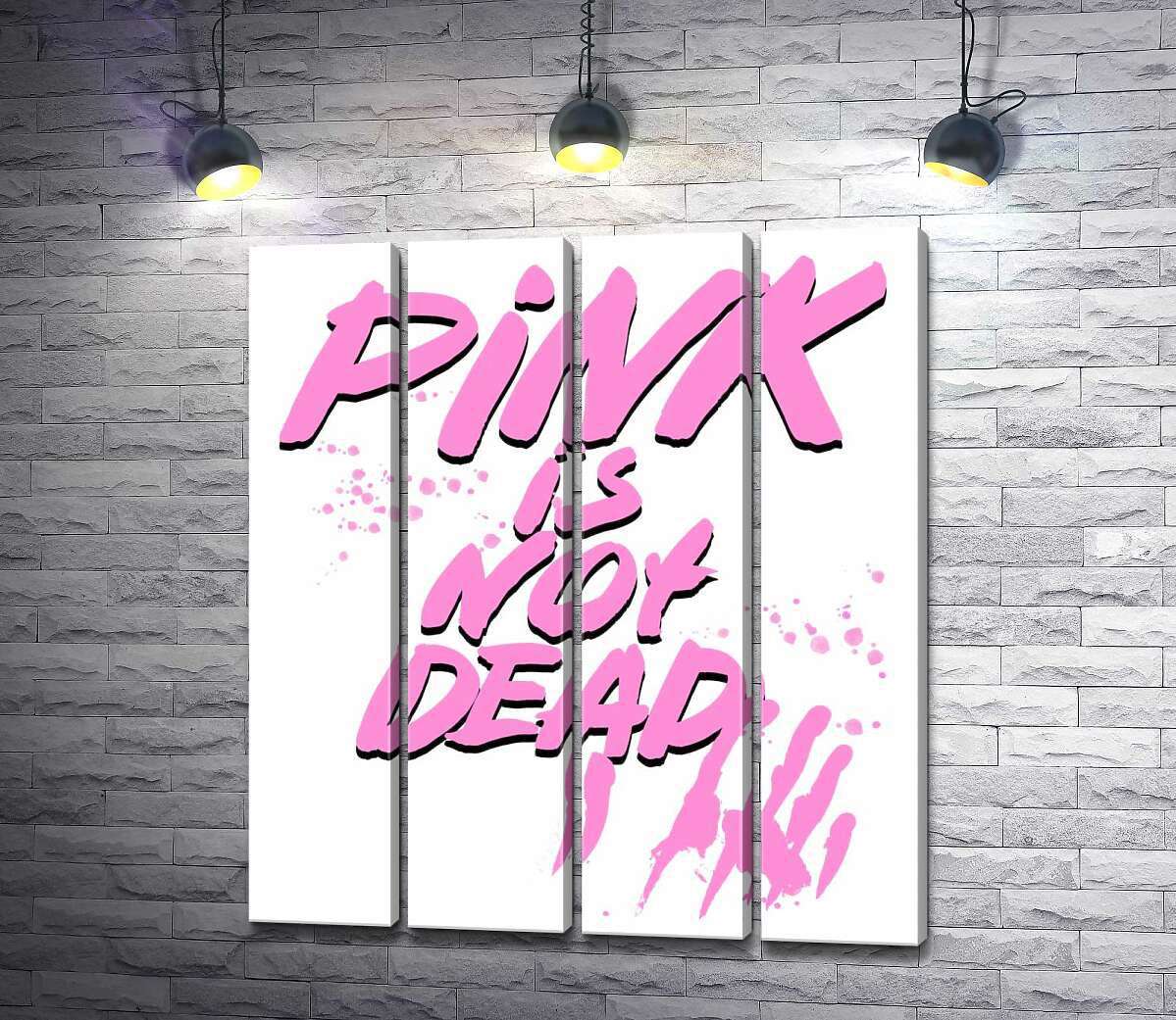 модульная картина Провоцирующая надпись "pink is not dead" (Модуль №24)