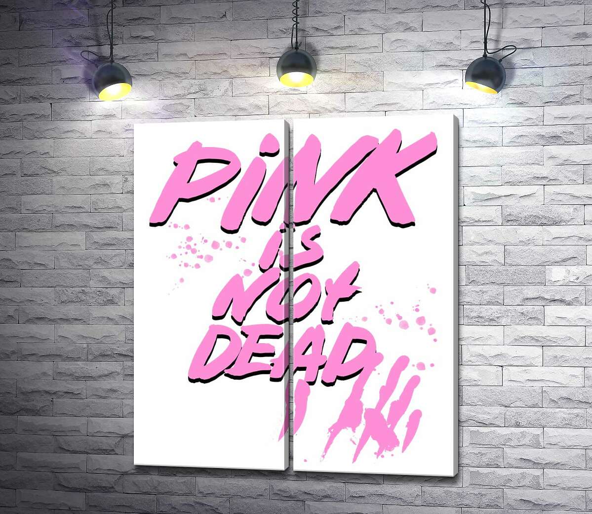 модульная картина Провоцирующая надпись "pink is not dead"