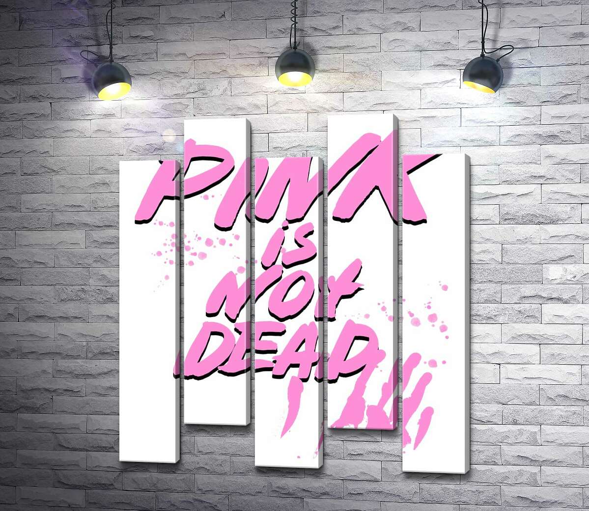 модульная картина Провоцирующая надпись "pink is not dead" (Модуль №30)
