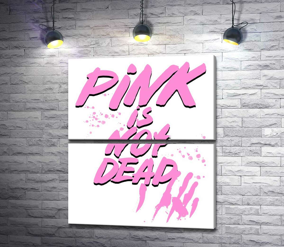 модульна картина Провокуючий напис "pink is not dead" (Модуль №7)