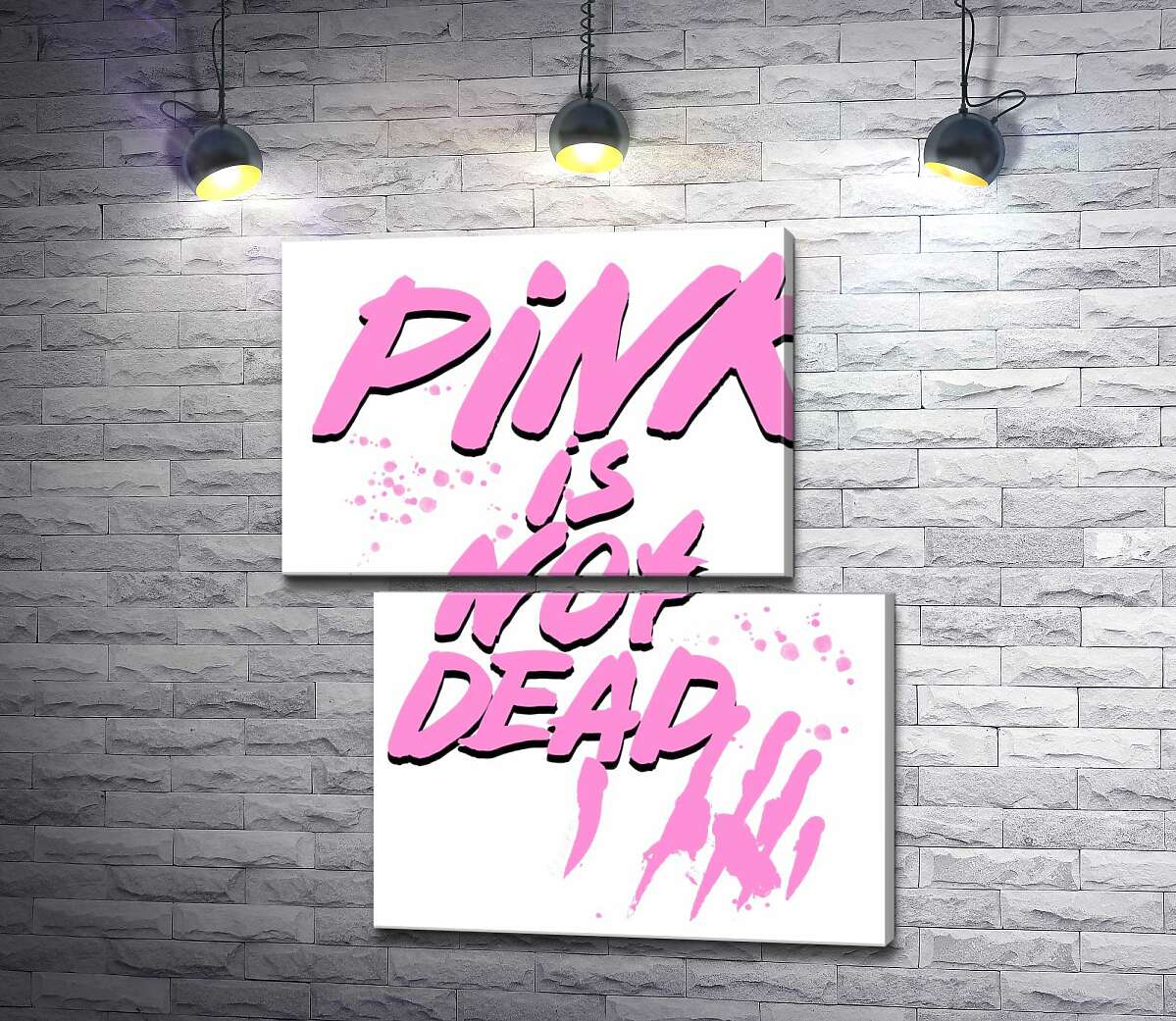 модульная картина Провоцирующая надпись "pink is not dead" (Модуль №8)