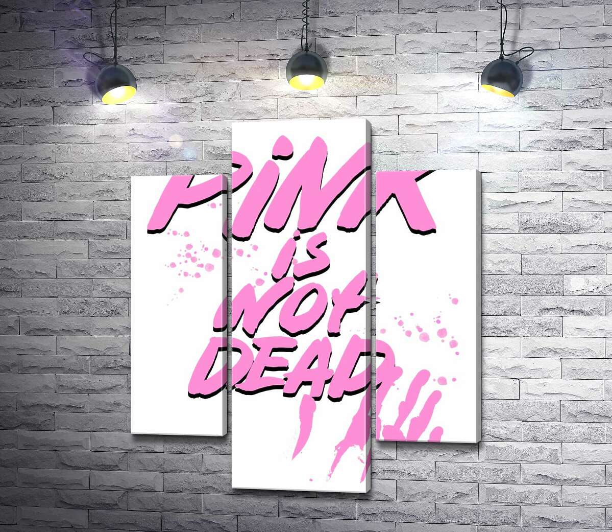 модульна картина Провокуючий напис "pink is not dead" (Модуль №10)