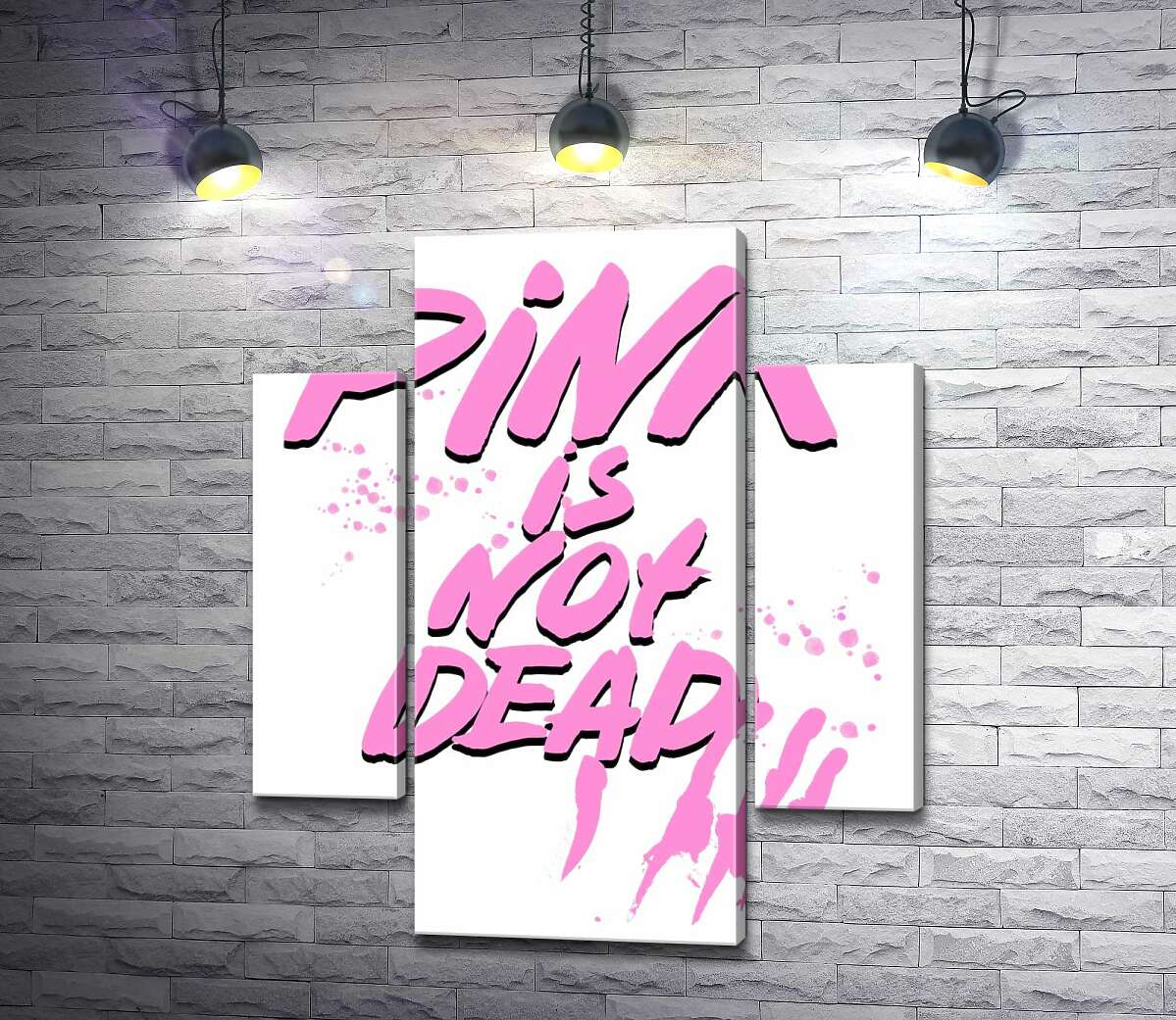 модульная картина Провоцирующая надпись "pink is not dead" (Модуль №5)