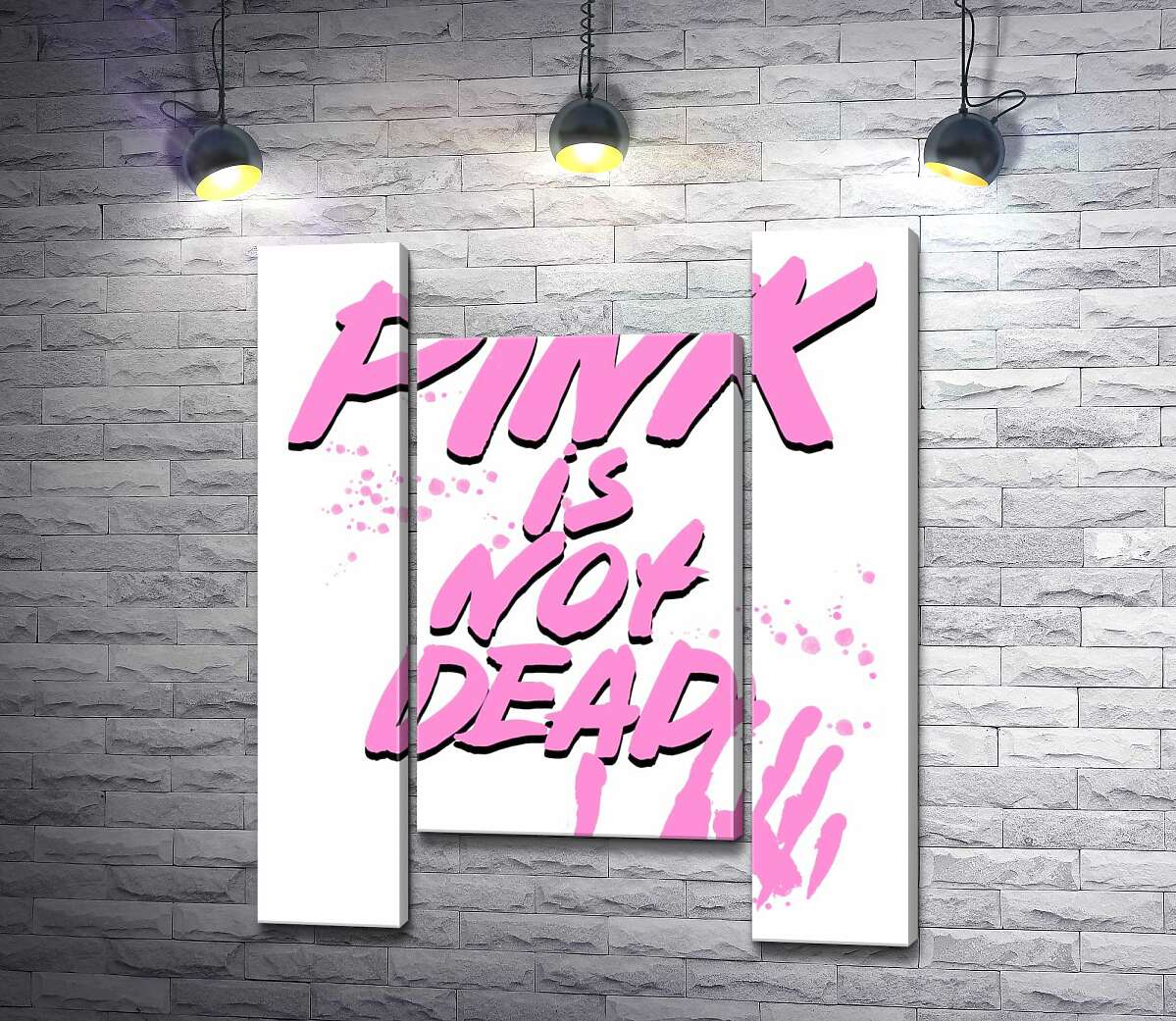 модульная картина Провоцирующая надпись "pink is not dead" (Модуль №11)