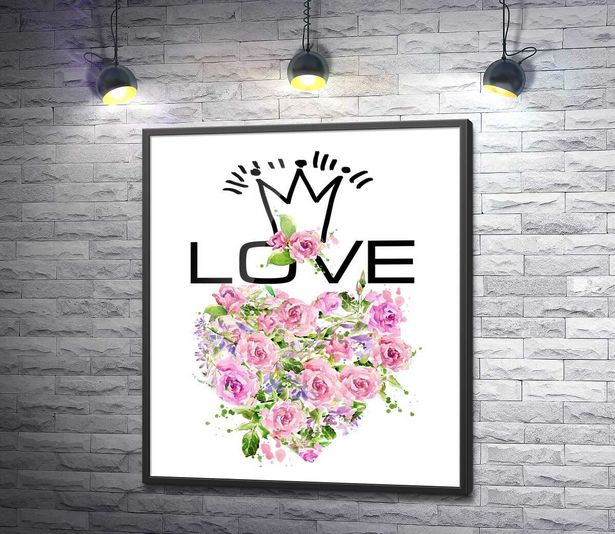 постер Розовое сердце – признание в любви
