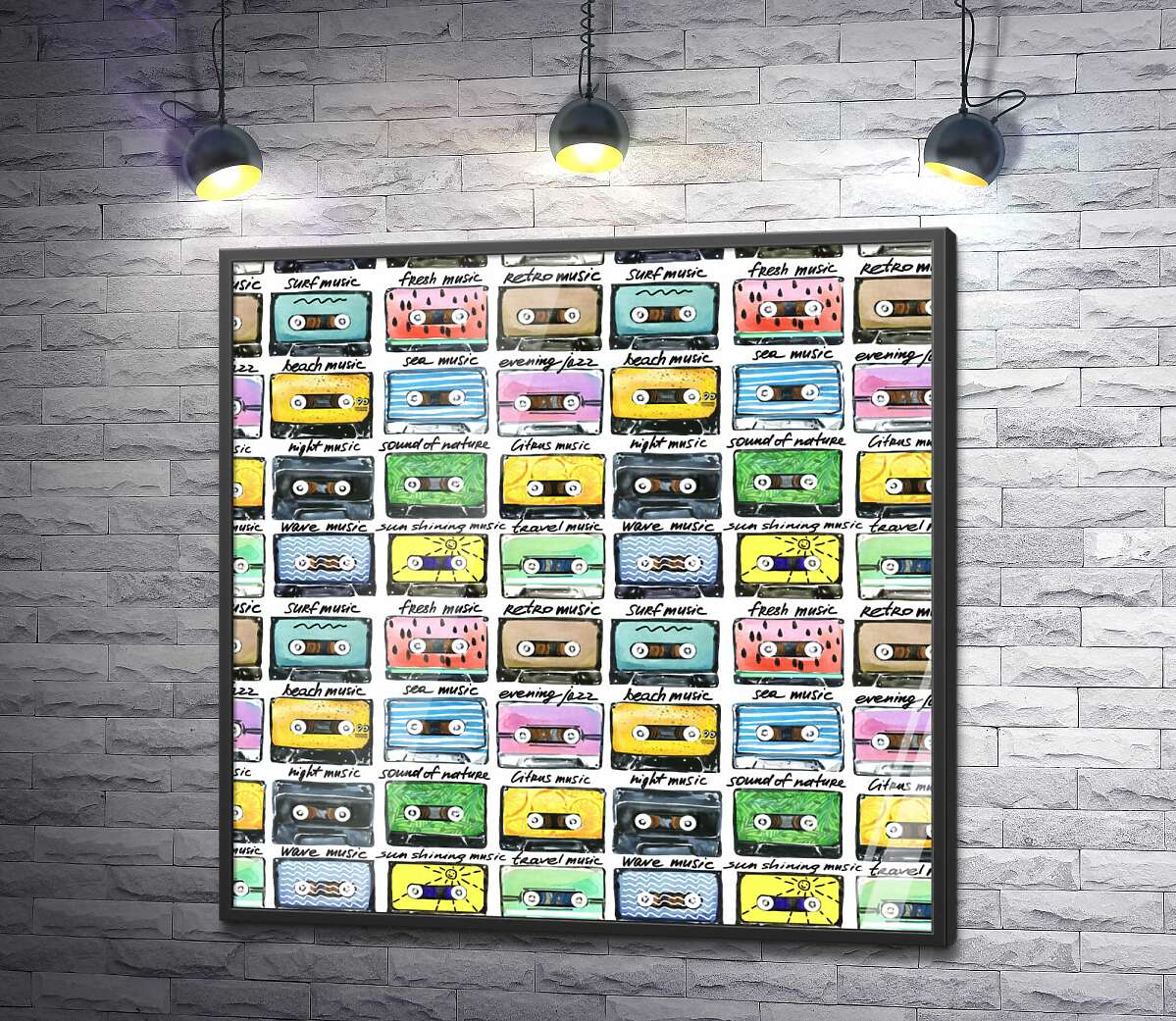 постер Разнообразие музыки на кассетах