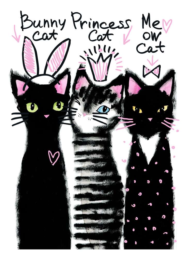картина-постер Силуети трьох котів