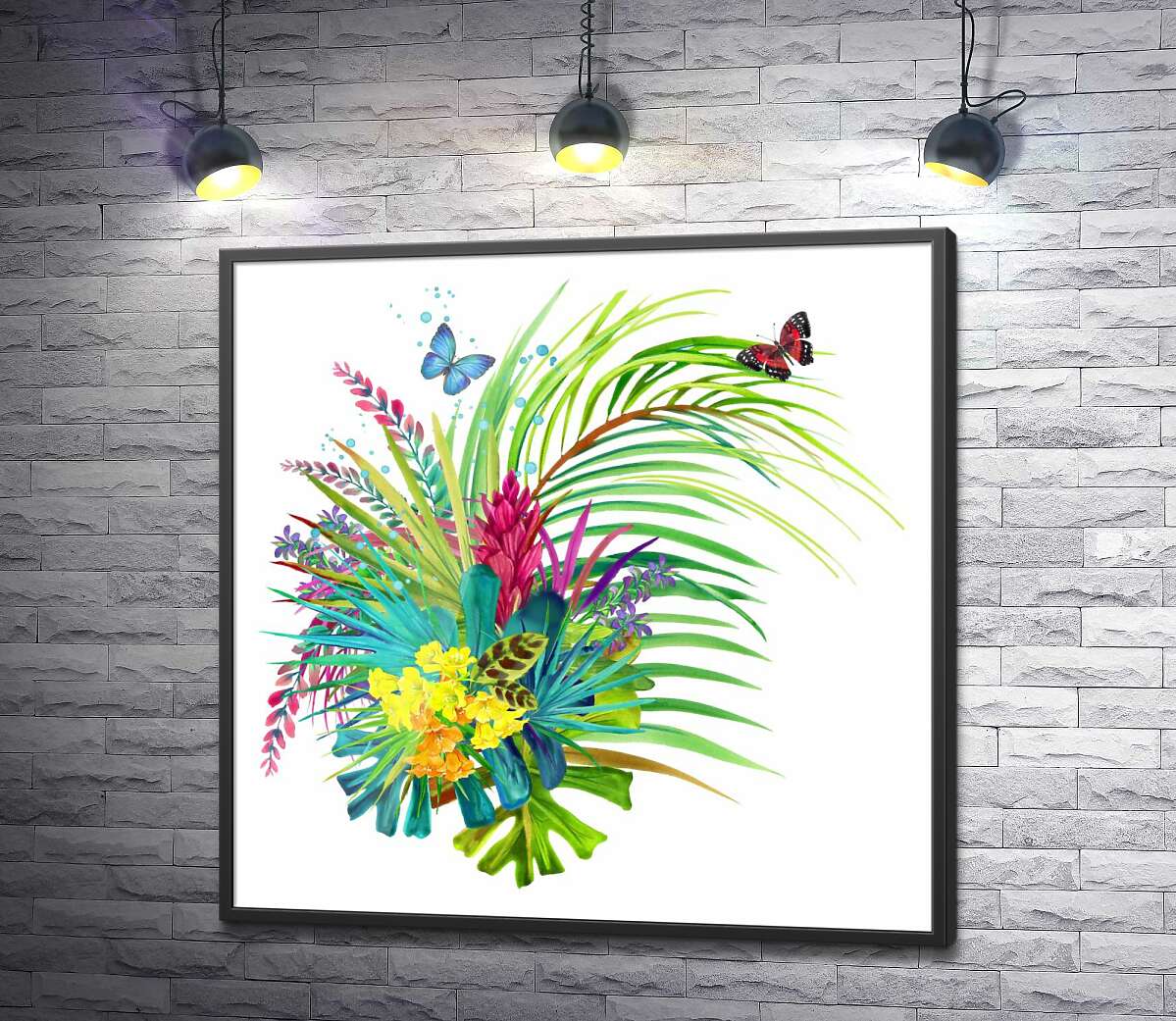 постер Прямо з джунглів: яскравий букет тропічних квітів