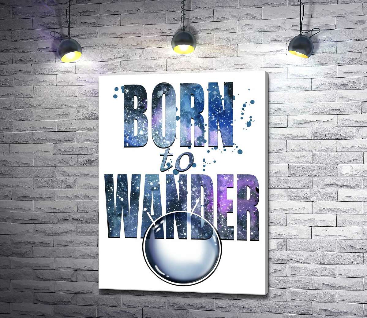 картина Космічний напис "born to wander"