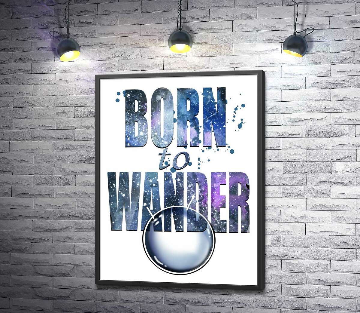 постер Космическая надпись "born to wander"