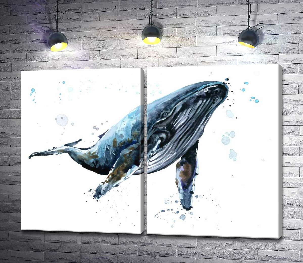 модульная картина Темный силуэт кита