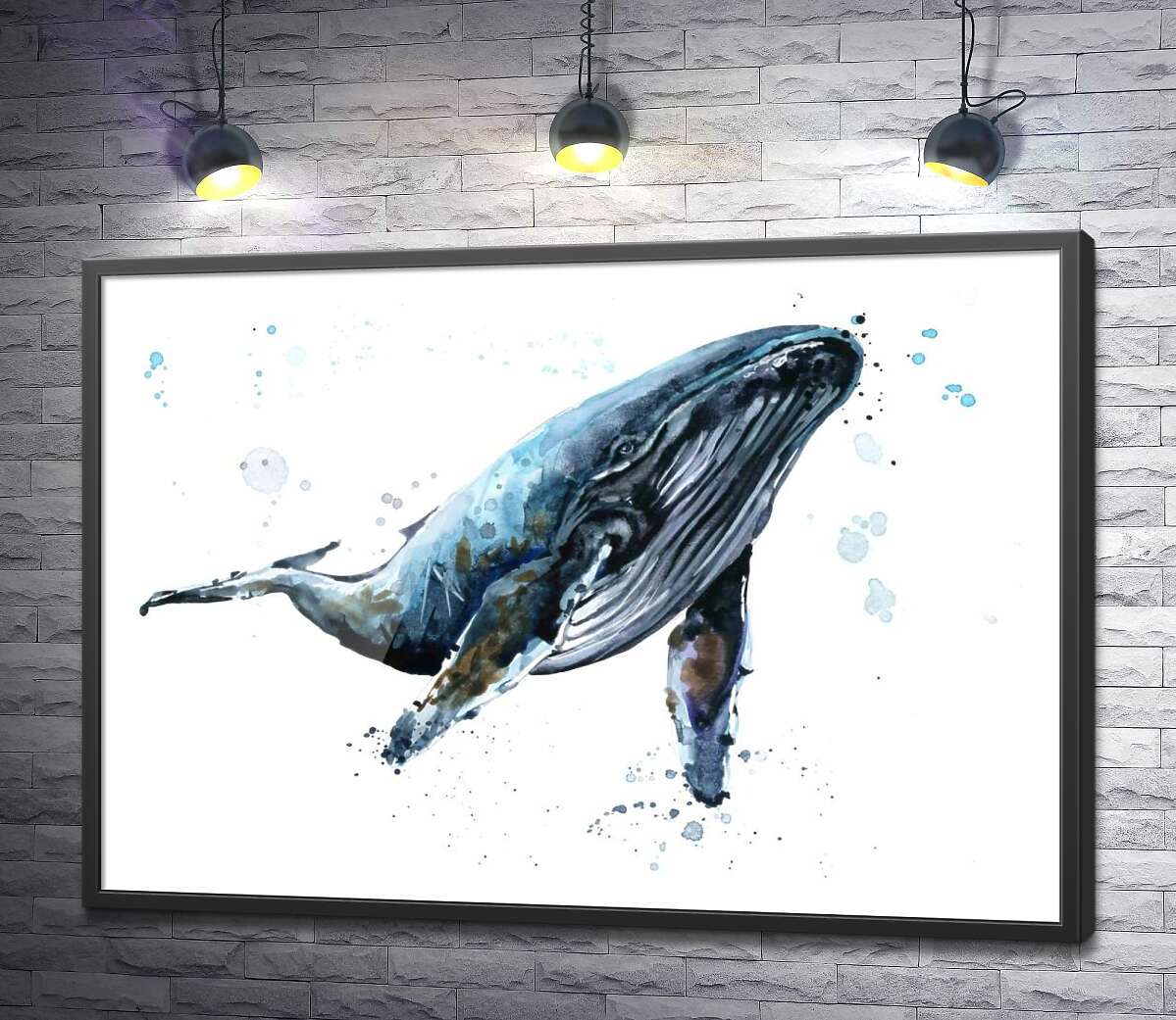 постер Темный силуэт кита