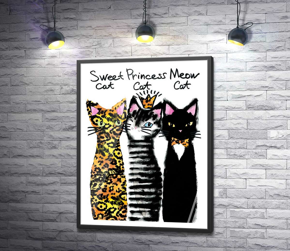 постер Три коти з леопардовими елементами