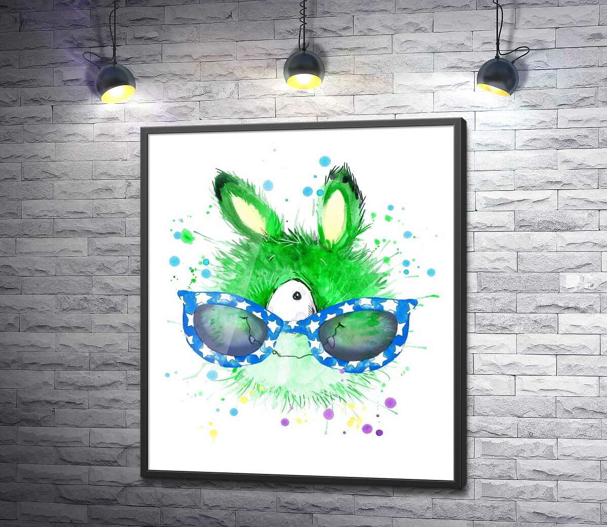 постер Зелений циклоп в синіх окулярах