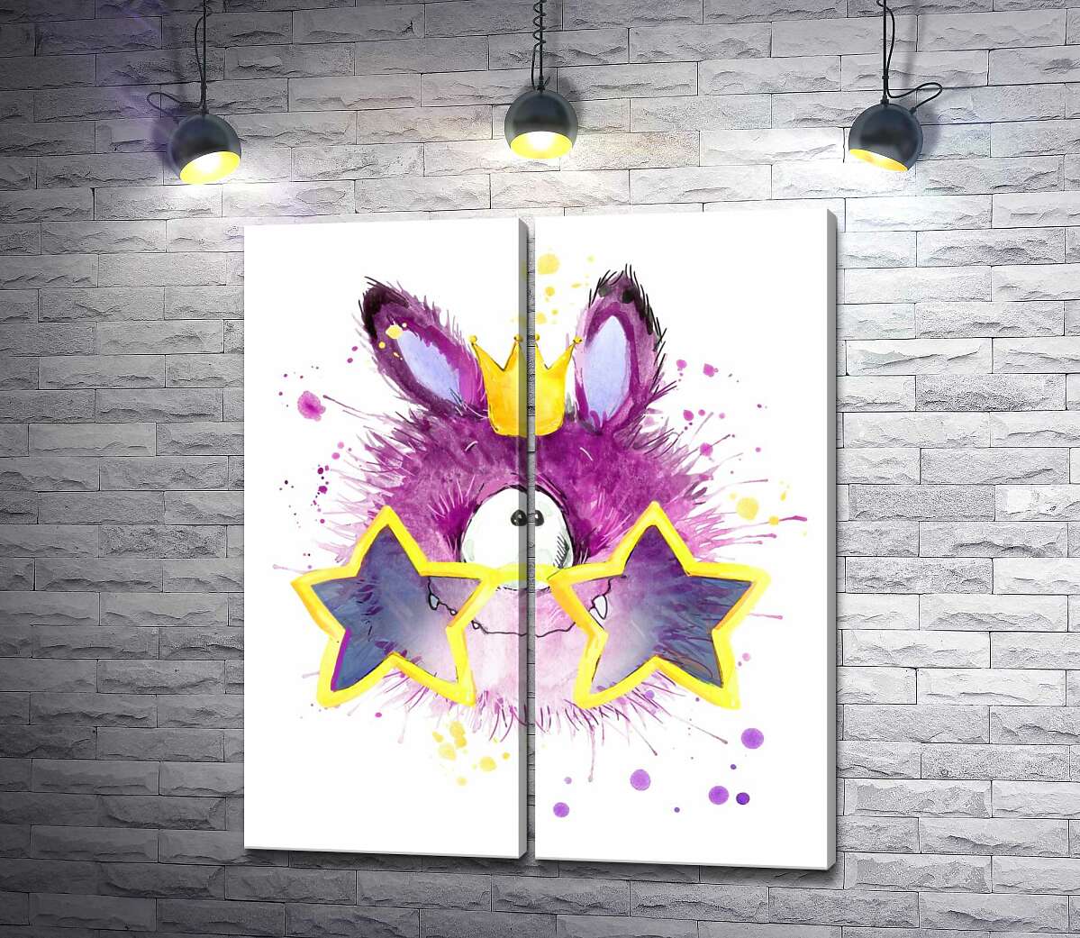 модульна картина Фіолетовий циклоп в короні та окулярах
