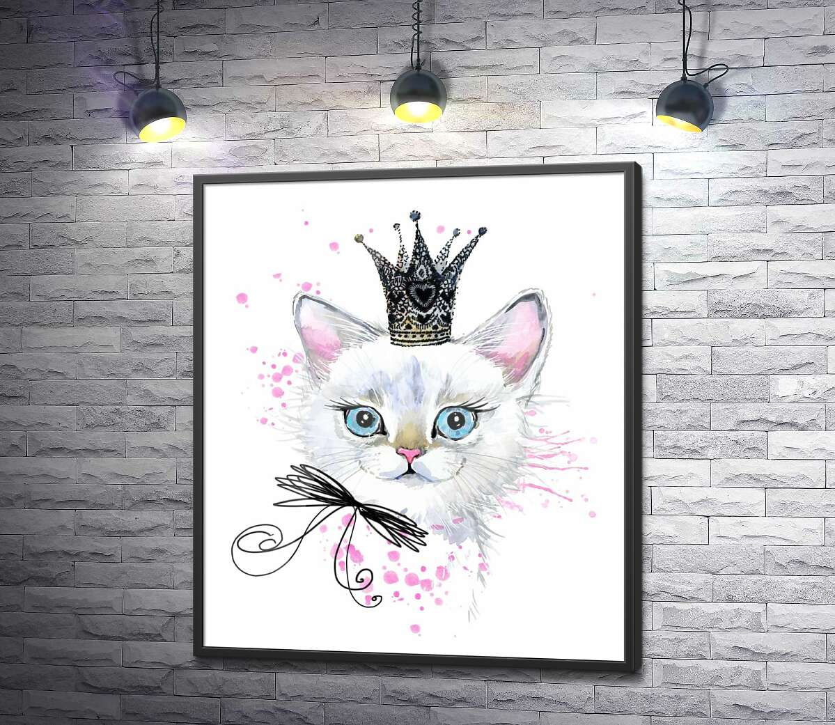 постер Взгляд голубых глаз белой кошечки-принцессы