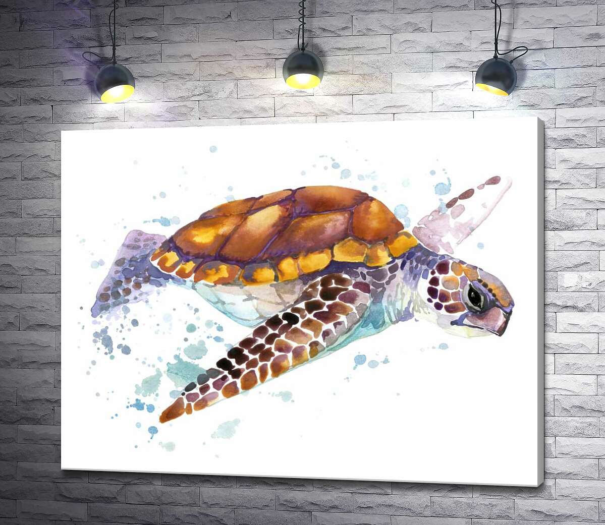 картина Морская черепаха спокойно плывет мимо