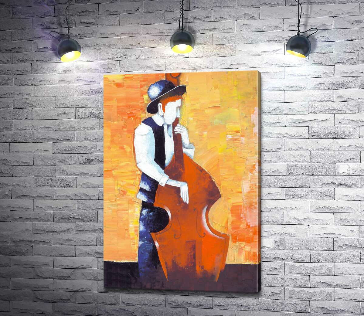 картина Рудий чоловік грає на віолончелі