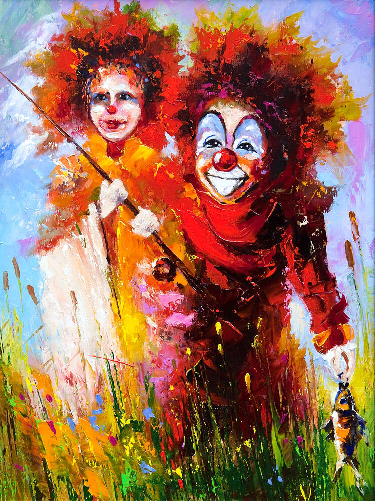 картина-постер Рудоволосі клоуни йдуть з риболовлі