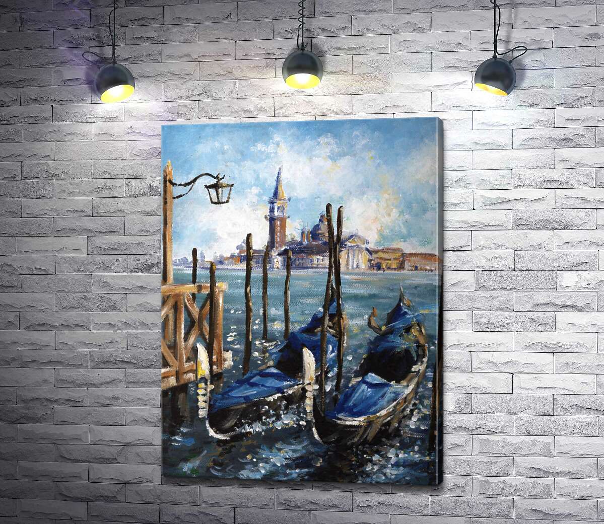 картина Венеціанські гондоли біля причалу
