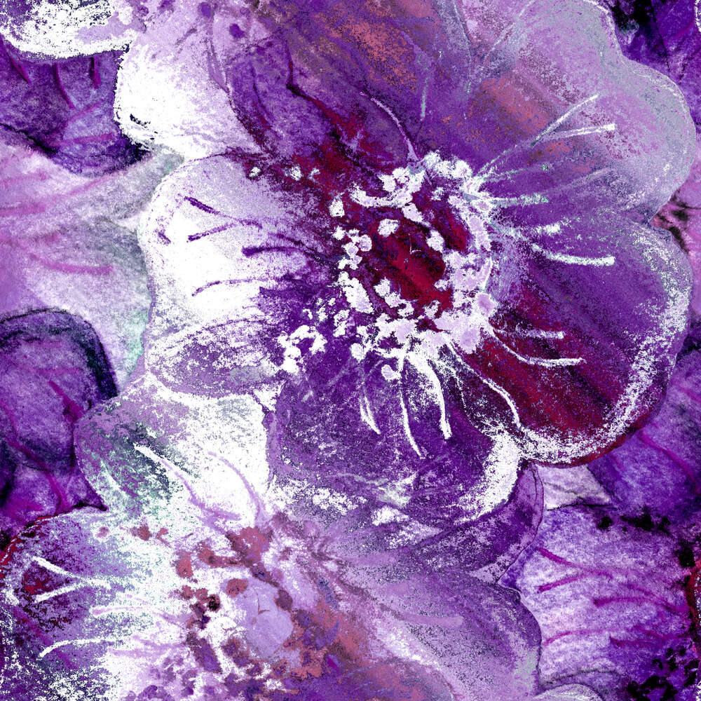 картина-постер Нежный узор из фиолетовых цветов