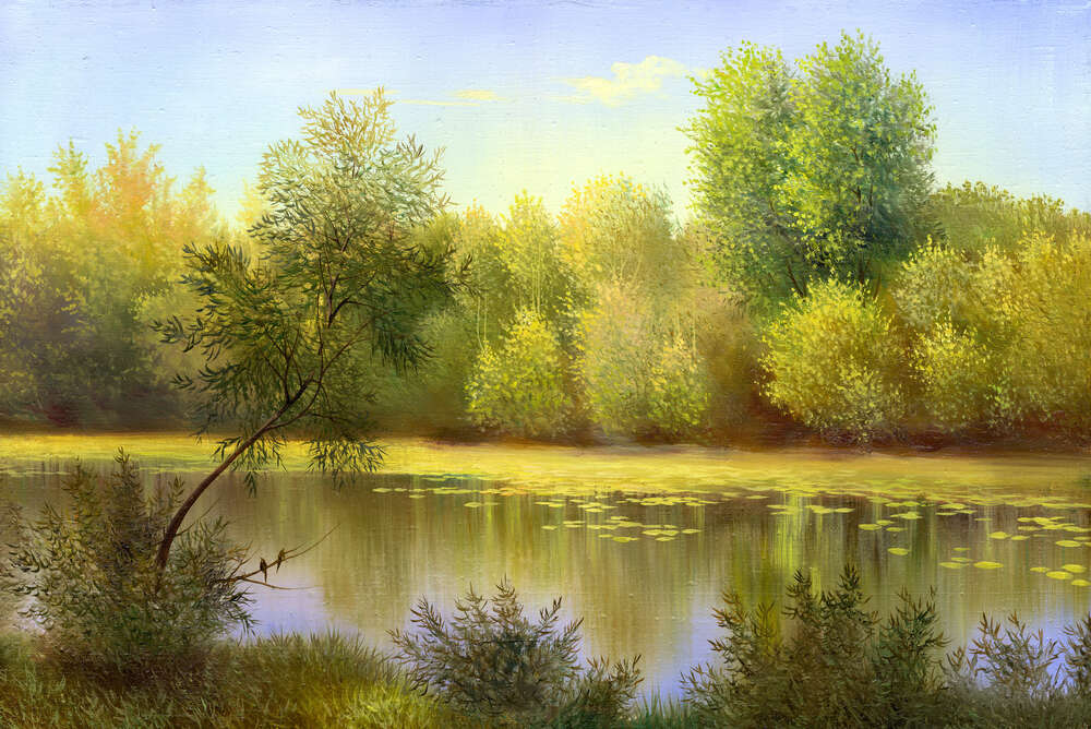 картина-постер Освіжаюча прохолода біля річкової води