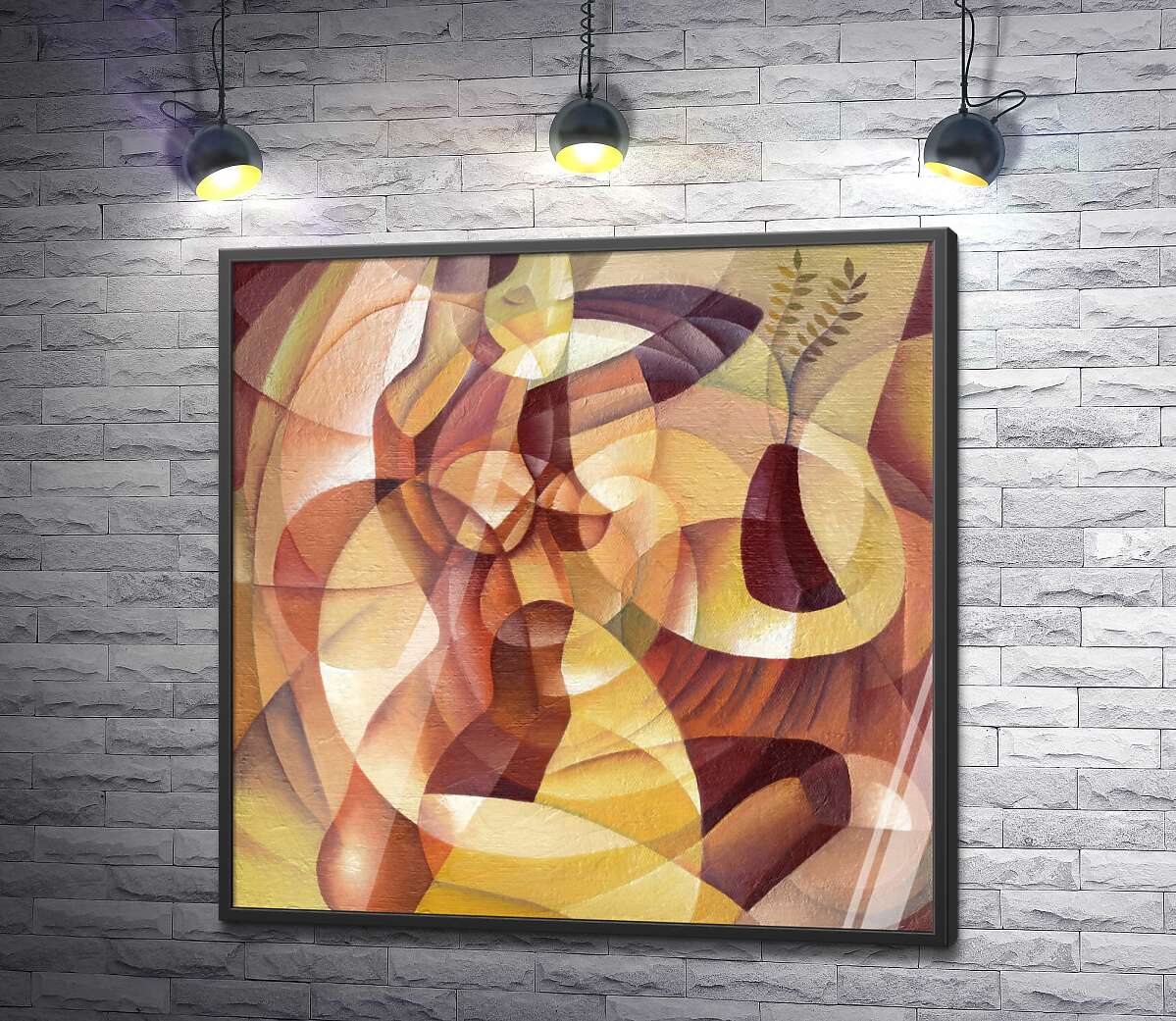 постер Абстрактный силуэт женского тела и вазы