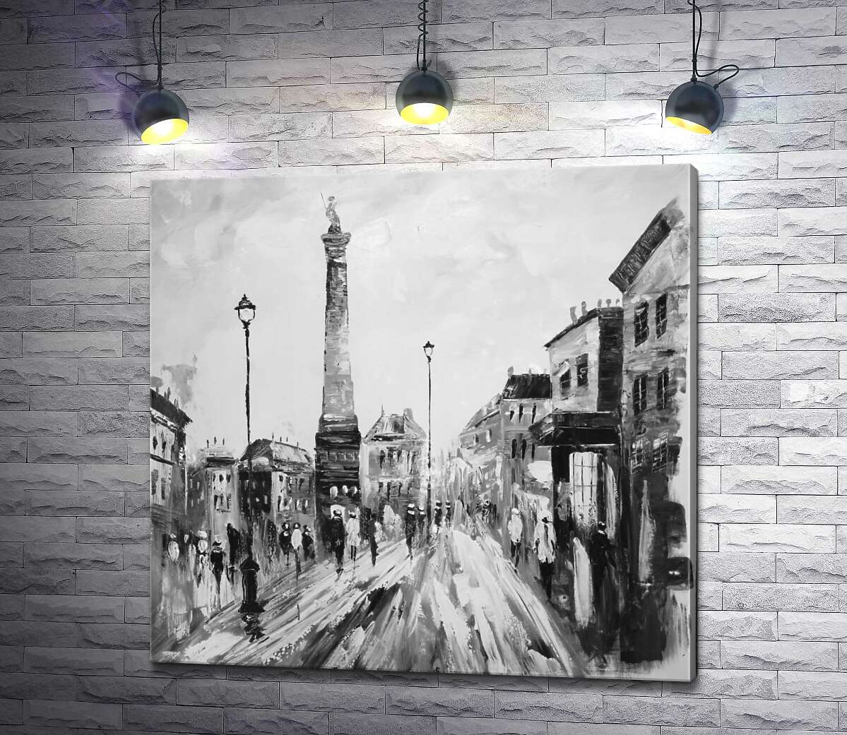 картина Трафальгарская площадь (Trafalgar Square) в градиенте черно-белых тонов