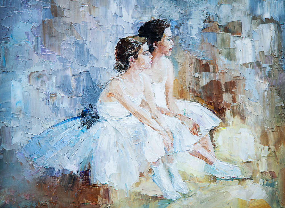 картина-постер Две маленькие балерины отдыхают