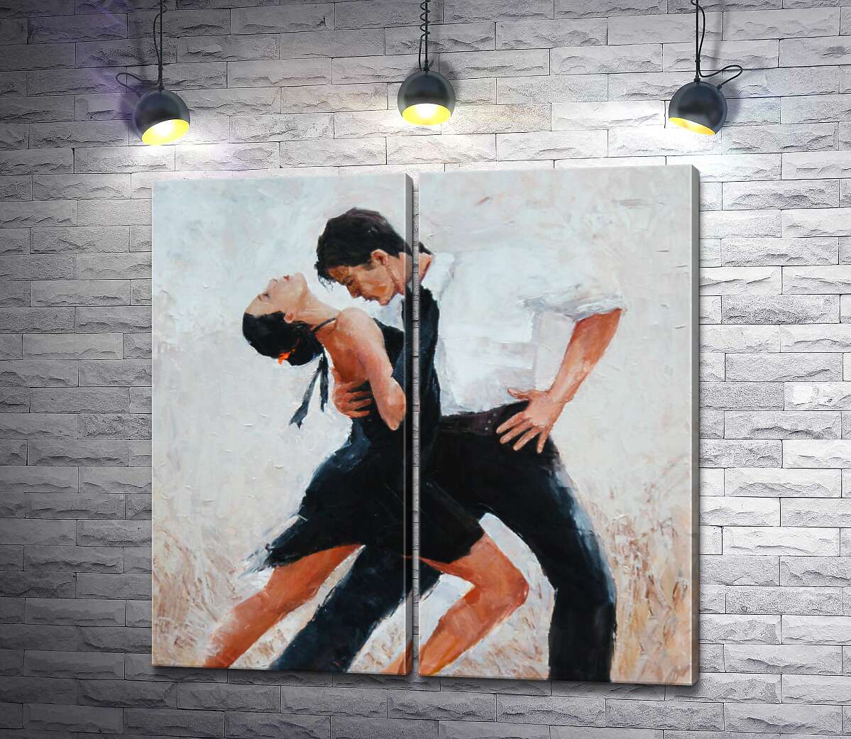 модульная картина Пара танцоров страстно танцует горячее танго