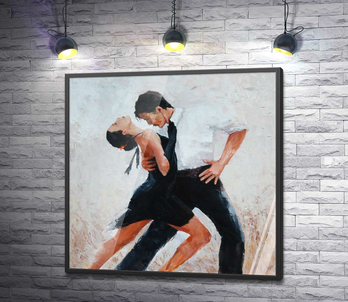 постер Пара танцюристів пристрасно танцює гаряче танго