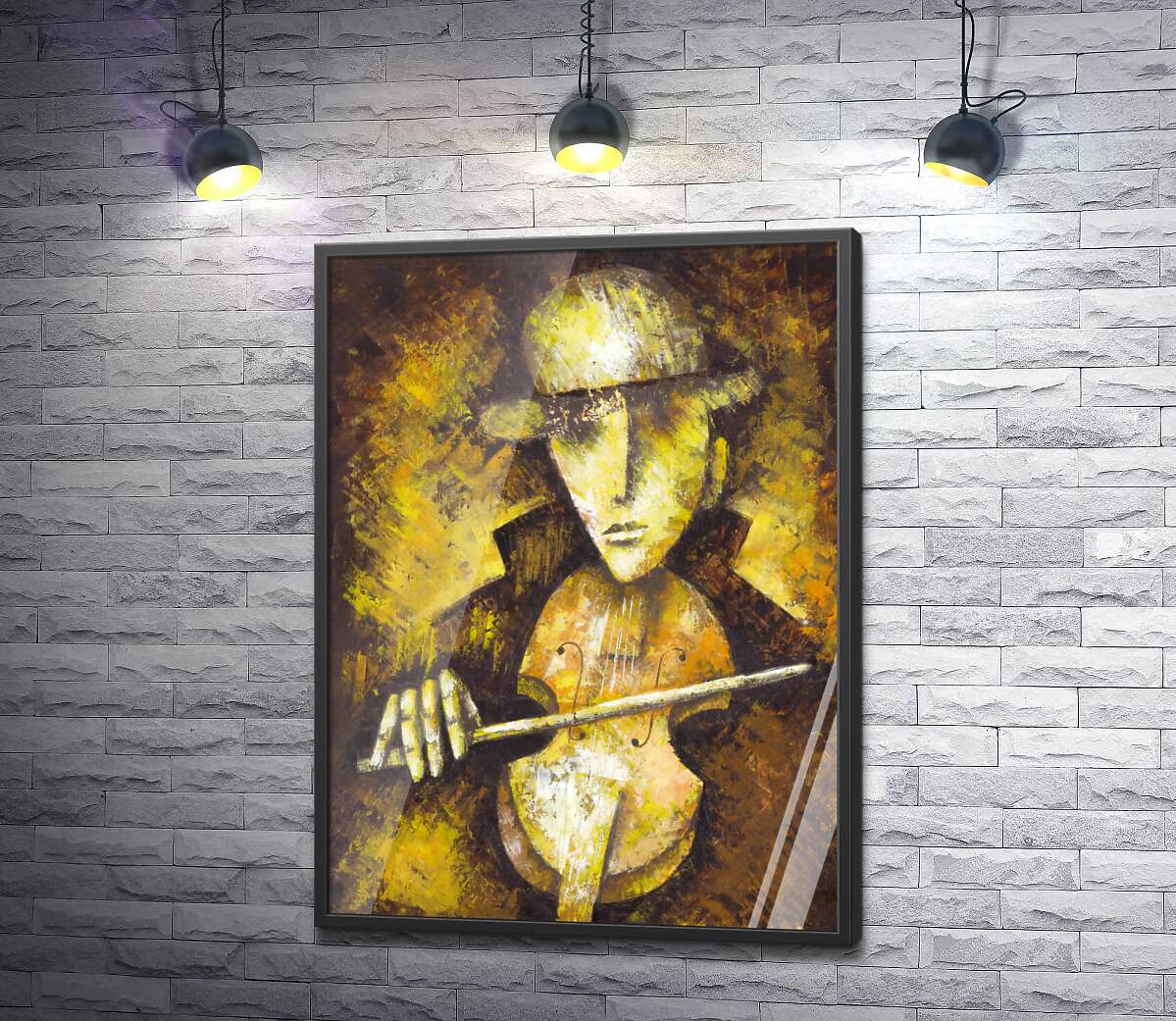 постер Скрипач в шляпе играет мелодию