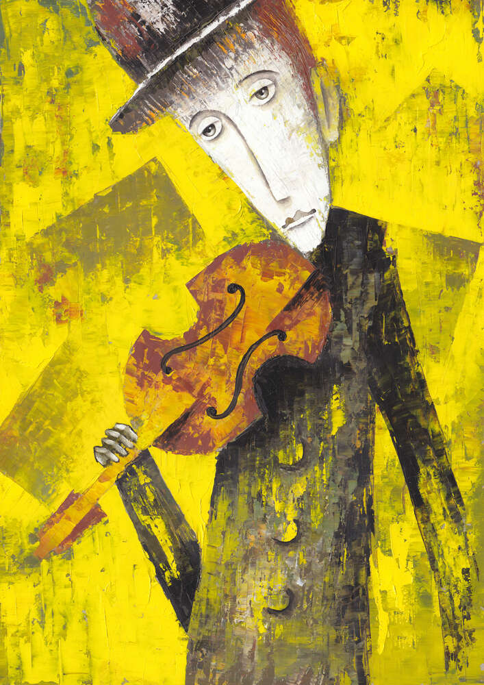 картина-постер Витончений образ сумного скрипаля